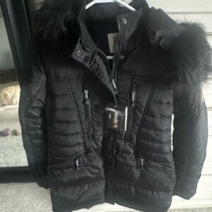 Avalanche Black Jacket with Brown Logo Patch